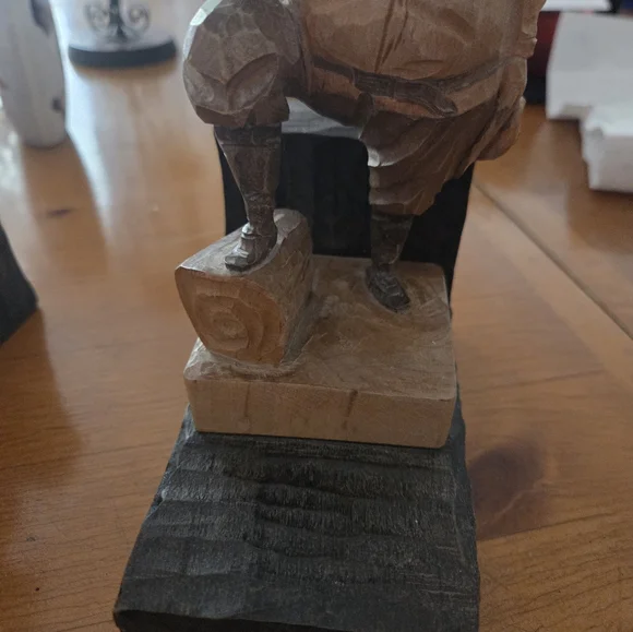 Vintage Hand Carved Wooden Don Quixote & Sancho Panza Bookends